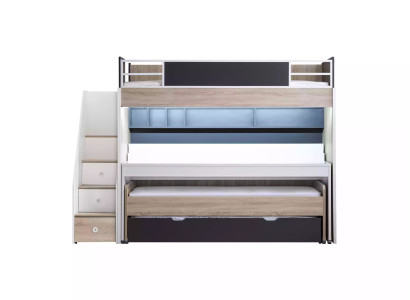 Luxus Etagenbett Bett 3 Schlafplätze Multifunktionsbett Holz Hochbett Holz